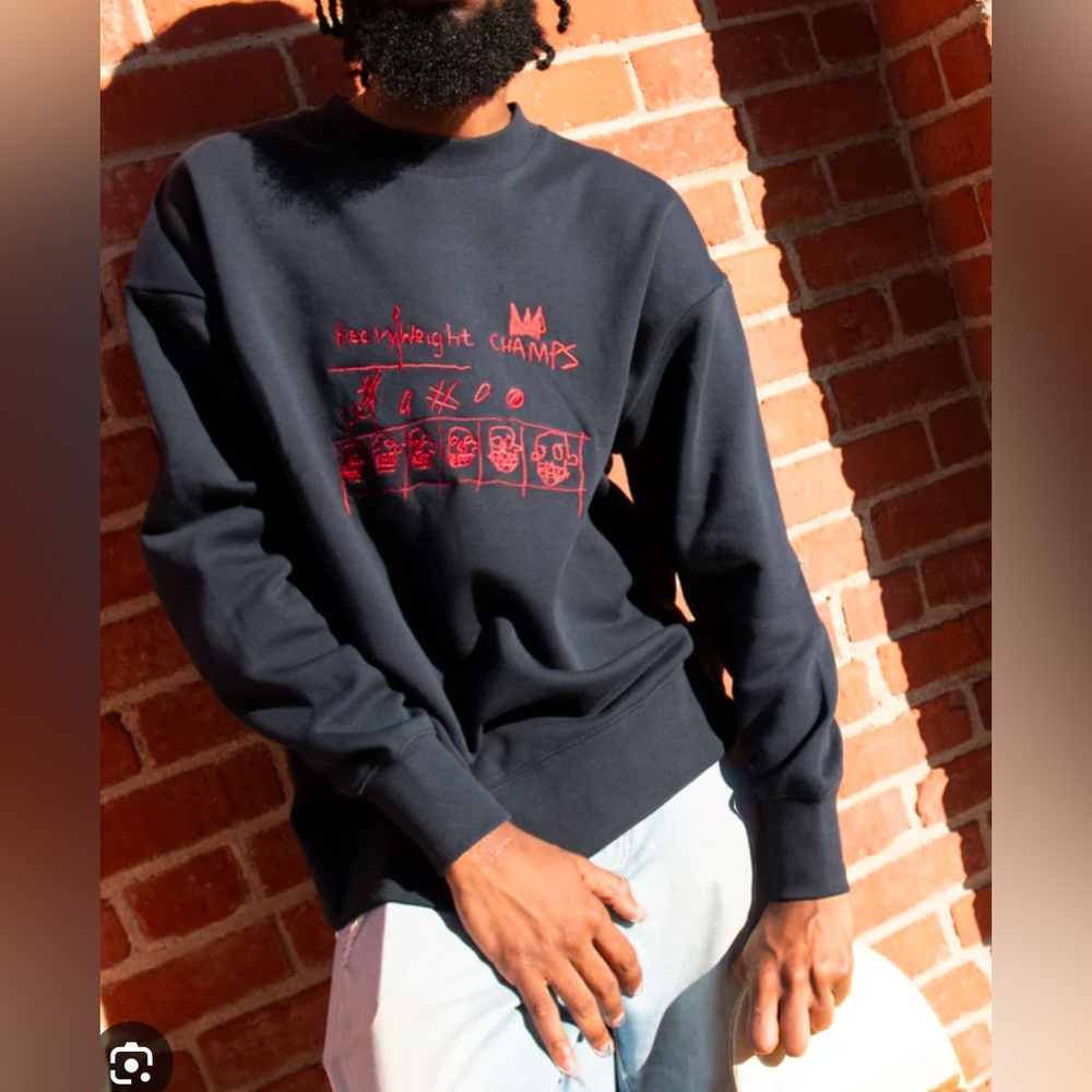 JEAN-MICHEL BASQUIAT COLLECTION Rome Pays Off blue sweatshirt size XL